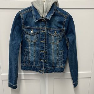 Love Tree Denim Jacket with Removable Hood